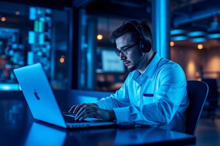 IT-Techniker leistet schnellen Fernsupport